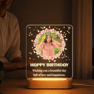 Birthday Gift for Loveable Person Personalized Photo LED Lamp with Warm White Light Birthday Gift for Sister, Daughter, Girlfriend & Wife